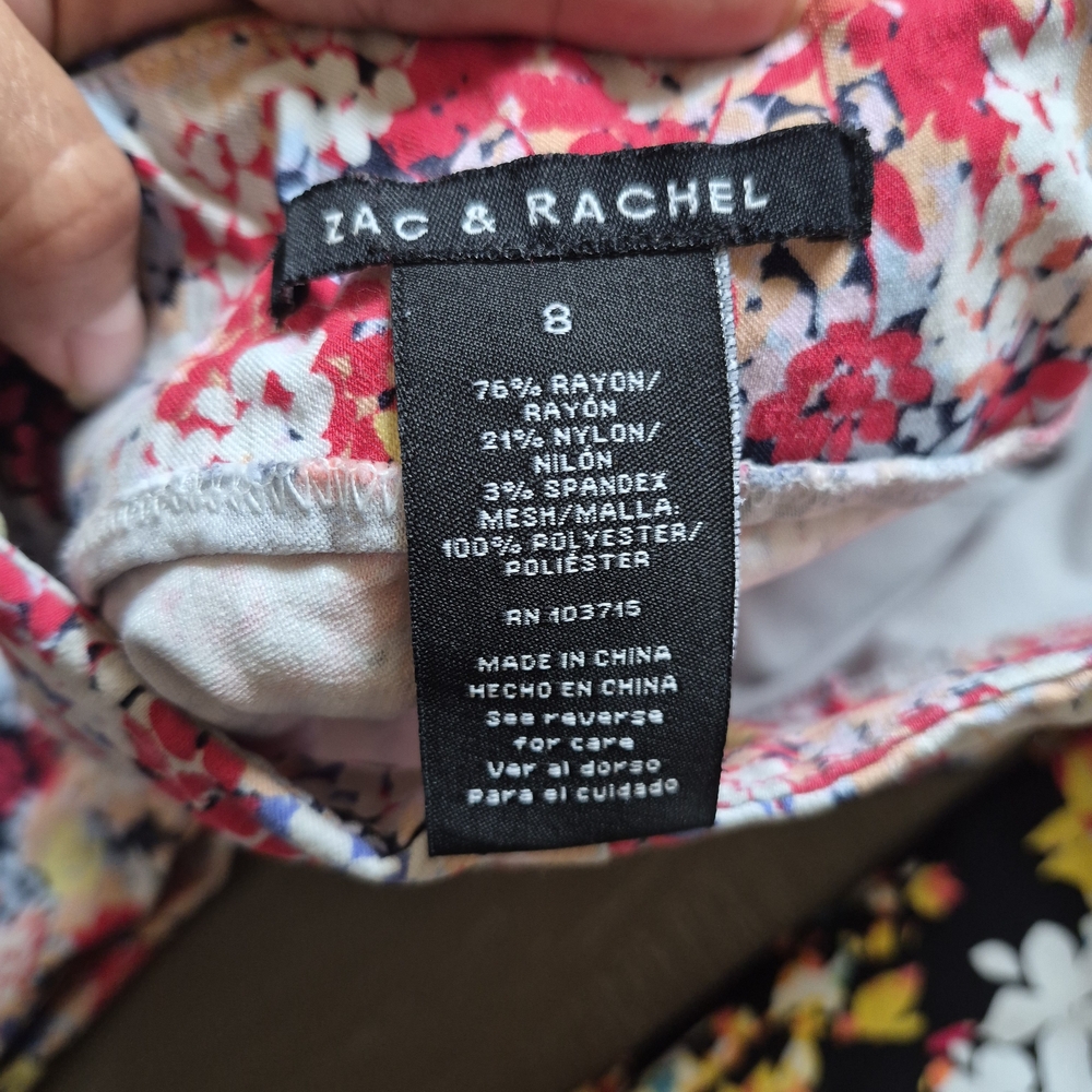 Zac & Rachel Floral Capri Leggings - Pink Multi & Black Multi Lot Of 2 - Picture 9 of 9